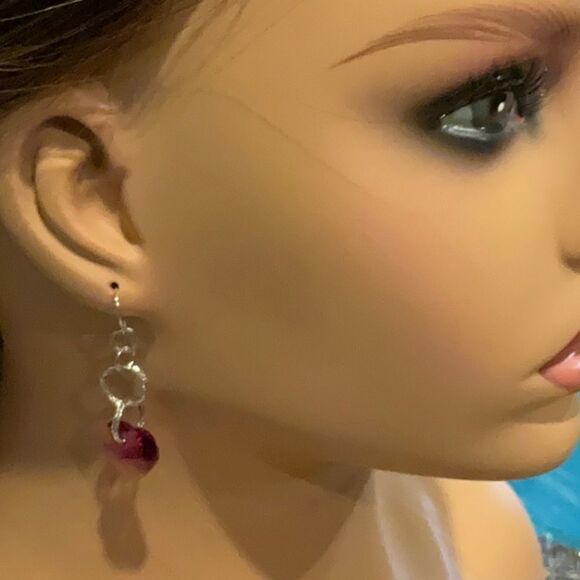 Sweetheart Sterling Earring Necklace Set - Picture 2 of 5